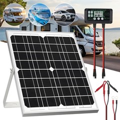 20W Solar Panel Kit w/ Controller12V Solar Battery Trickle Charger RV Maintainer