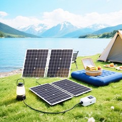 4x500W Solar Panels-100A Controller+Y-Cable+Suction Cups for Home/Outdoor Power