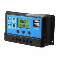 LCD Solar Panel Battery Regulator Charge Controller Dual USB 12V/24V 30A CS