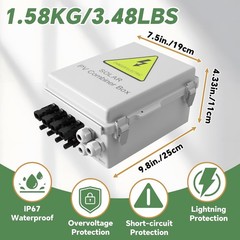 IP65 Waterproof 4 String Solar Panel Combiner Box PV On/Off Grid Solar Combiner