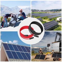 10AWG (6mm²) Solar Panel Extension Cable 100FT – Black & Red, Heavy Duty,