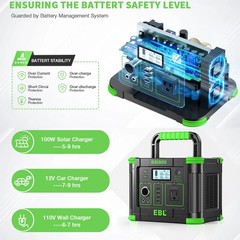330W 288.6WH Power Station Portable Solar Charger Generator Supply Home Camping