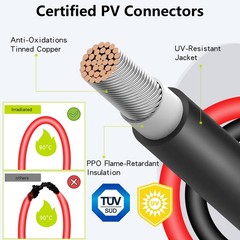Solar Connectors for 2 Solar Panels,Tool-Free Solar Cable Splitter, IP68 Wate…