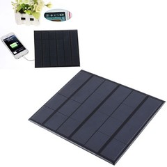 Compact Durable 6V 3.5W Solar Panel Battery Charger USB Power Supply Black