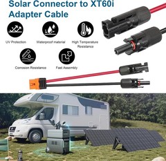 25FT Solar to XT60i Cable 10AWG – Waterproof Connectors