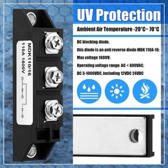 Solar Diode Anti Reverse Unidirectional Peak Voltage 1600V DC Blocking Set of 2
