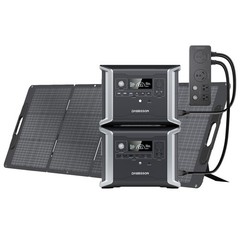 Dabbsson Power Station 2300W 2660Wh w/ Connector + Folding Solar Panel 210W