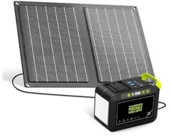 88.8Wh Solar Generator with 21W Solar Panel Included Portable Green Black