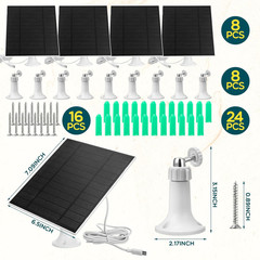 8 Pack 5W Solar Panels for Security Cameras Outdoor Waterproof Solar Panel for C
