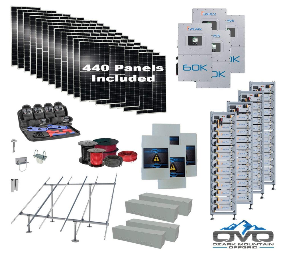 Commercial 240KW Solar Array – 3 Phase 480V Solar Kit + 4x 60K 480V Sol-Ark Inve