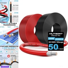 10AWG Solar Wire 50FT Tinned Copper PV Extension Cable Dual Sheath UV