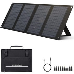 40 Watt Portable Solar Panel for 100W~200W Portable Power Station, Foldable S…