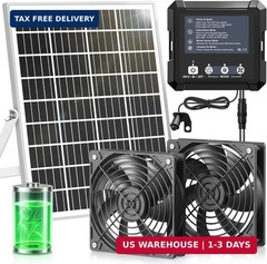 Solar Fan for Chicken Coop & Greenhouse, 25W Solar Powered Exhaust Fan with 7500