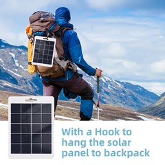 Solar Panel with USB Waterproof Outdoor Portable Battery Phone Charging Bank