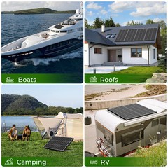 300W 600W 900W 1800W Bifacial N-Type Solar Panel Mono 12V Charging RV Off-Grid