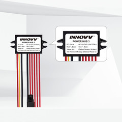 Power Hub 3 Power Distribution System Kit, DC 12V 15A Motorcycle Power Distribut