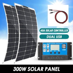 150W 300W Portable Flexible Solar Panel Kit for Car Battery/RV/Garden/Home