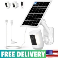 Solar Panel And 2-In-1 Wall Mount For Ring Cam, 6W Solar Charger Compatible With