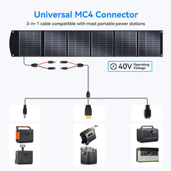 400W Portable Solar Panels CPC Material 3M 40V MC4 Cable & XT60 Anderson DC | Li