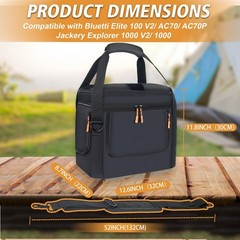Portable Carrying Bag for Power Stations & Solar Generators, Adjustable Strap, S