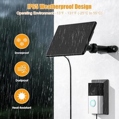 Solar Panel Charger for Ring Video Doorbell 3/3+/4, Battery Doorbell Plus/Pro
