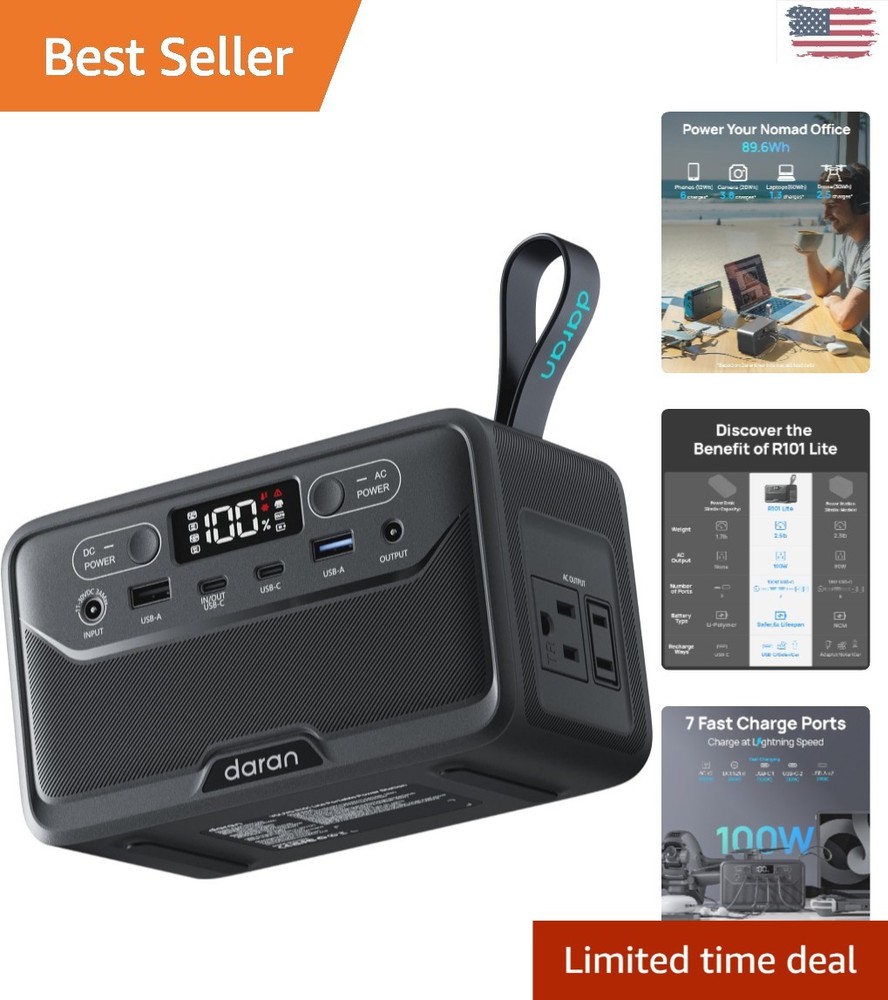 Lightweight TSA Approved Portable Power Station 200W Surge for Camping & Travel