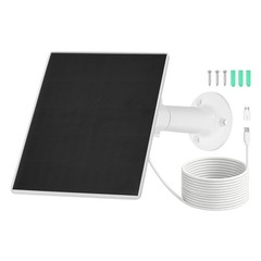 1 Pack of 5V 4W Solar Panel, Waterproof Dual Type-C/USB Solar Charger, White