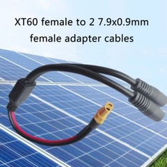 XT60 Female to Two DC8mm DC7909 Connectors Splitter Cable for Solar Panel