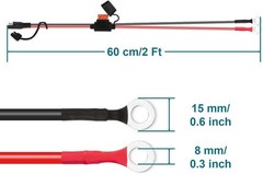 Reliable SAE Connector Extension Cable – 2FT for Motorcycles & Solar Panels