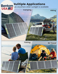 120W Portable Solar Panel 19V, 120W Foldable Solar Panels Kit with Adjustable Ki