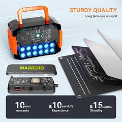 MARBERO 88.8Wh Portable Power Station with 30W Solar Panel 150W Peak Camping Sol