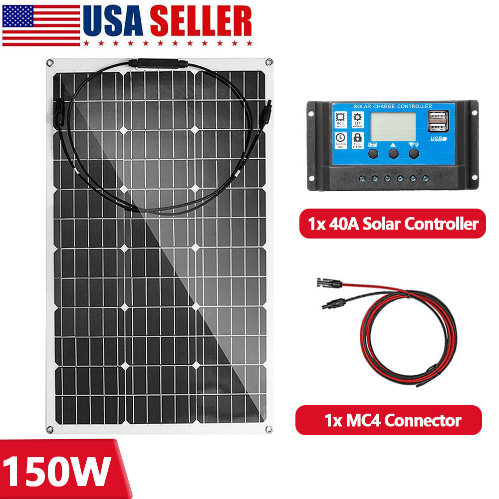 300W Flexible Solar Panel 260°Bendable 12V Portable Solar Charger with Control