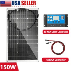 300W Flexible Solar Panel 260°Bendable 12V Portable Solar Charger with Control