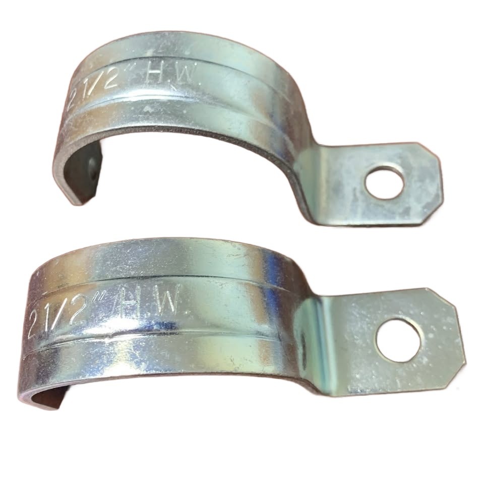 2 New 2.5″ Metal Pipe Strap HW One Hole EMT Fittings Open Box