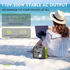 EnginStar Solar Generator, 300W Portable Power Station, 296Wh Lithium Battery…