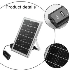 Multi Device 5V 8W Solar Panel Charger with 4 USB Ports for Outdoor Adventures