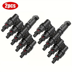 1 Pair Solar Panel Connector T Branch Cable Splitter 1 Female to 5 Male Parallel