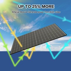 400W Bifacial Solar Panel N Type 16BB Monocrystalline 25% High Efficacy