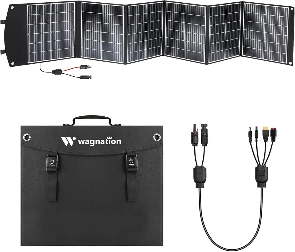 Wagnation Portable Solar Panel Foldable for Phone Laptop Power Station 200W/400W