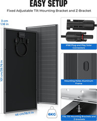 100W Monocrystalline Solar Panel 25 Efficiency N-Type PV Module for RV Marine