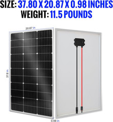 100W Monocrystalline Solar Panel Kit with 30A Controller for Off-Grid Use