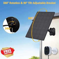 Zivif 10W Solar Panel for Security Cameras, 5V Solar Charger with USB-C/Micro…