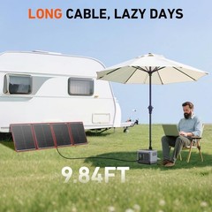 200W Portable Foldable Solar Panel Kit 20x27in, 9.7lb, with Separate Controll…