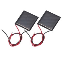 2 Mini 1.5V 0.09W 60mA Solar Panels with 2 Cables, 30x30mm for