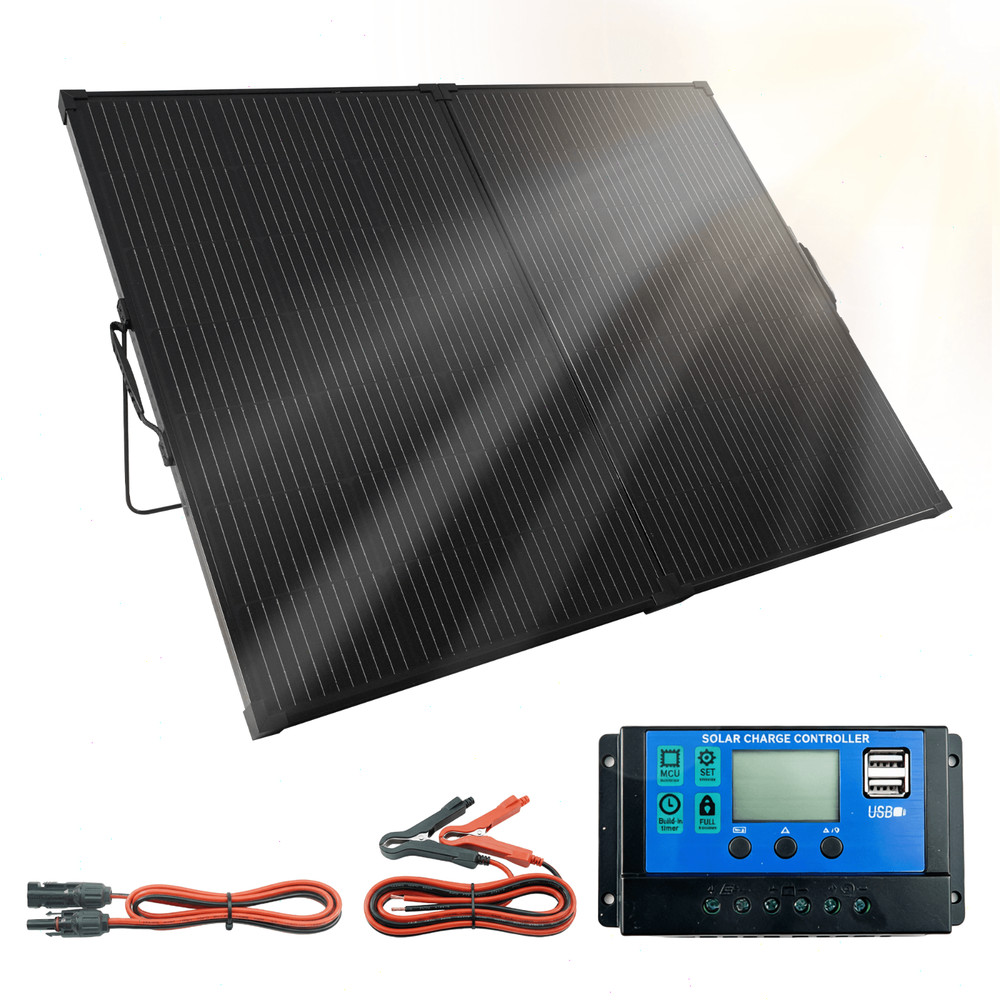 200W Foldable Solar Panel Kit,25% High-Efficiency A+ Monocrystalline Glass Panel