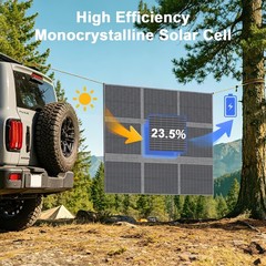 MHPOWOS 100W 200W 400W Outdoor Solar Charger for Power Outage Emergency Backup