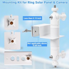 2 Pack 2-in-1 No-Drill Gutter Mount Bracket for Ring Camera & Solar Panel