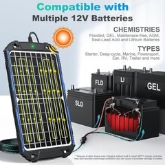 Cargador y mantenedor de batería solar impermeable de 12 W y 12 V Pro kits.neuvo