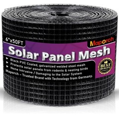 MAPORCH 6″ x 50FT Solar Panel Bird Wire Screen Protection, Black PVC Coated