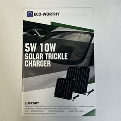 Solar Battery Trickle Charger 10W 12V OBDII with Stand for Car Truck Boat RV ATV